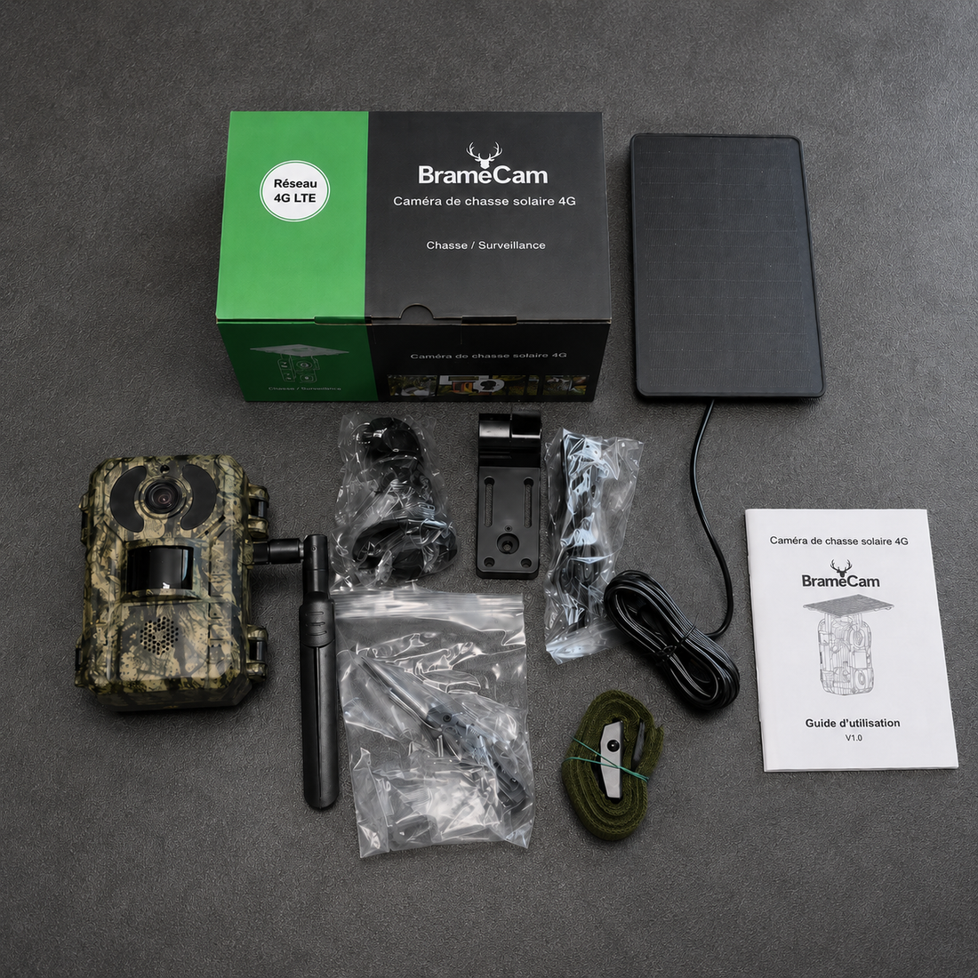 Fonctionnement d'une caméra de chasse 4G solaire