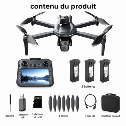 Drone Avancé GPS WiFi avec Caméra 8K et 3 Batteries