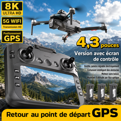 Drone Avancé GPS WiFi avec Caméra 8K et 3 Batteries