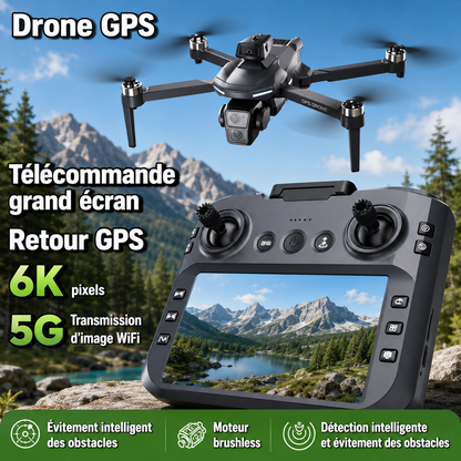 Drone Avancé GPS WiFi avec Caméra 8K et 3 Batteries