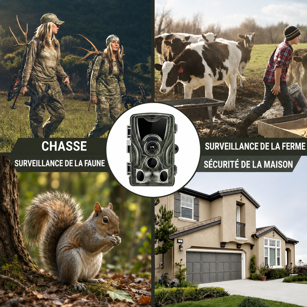 Caméra de Chasse avec Écran LCD Intégré & Vision Nocturne Infrarouge
