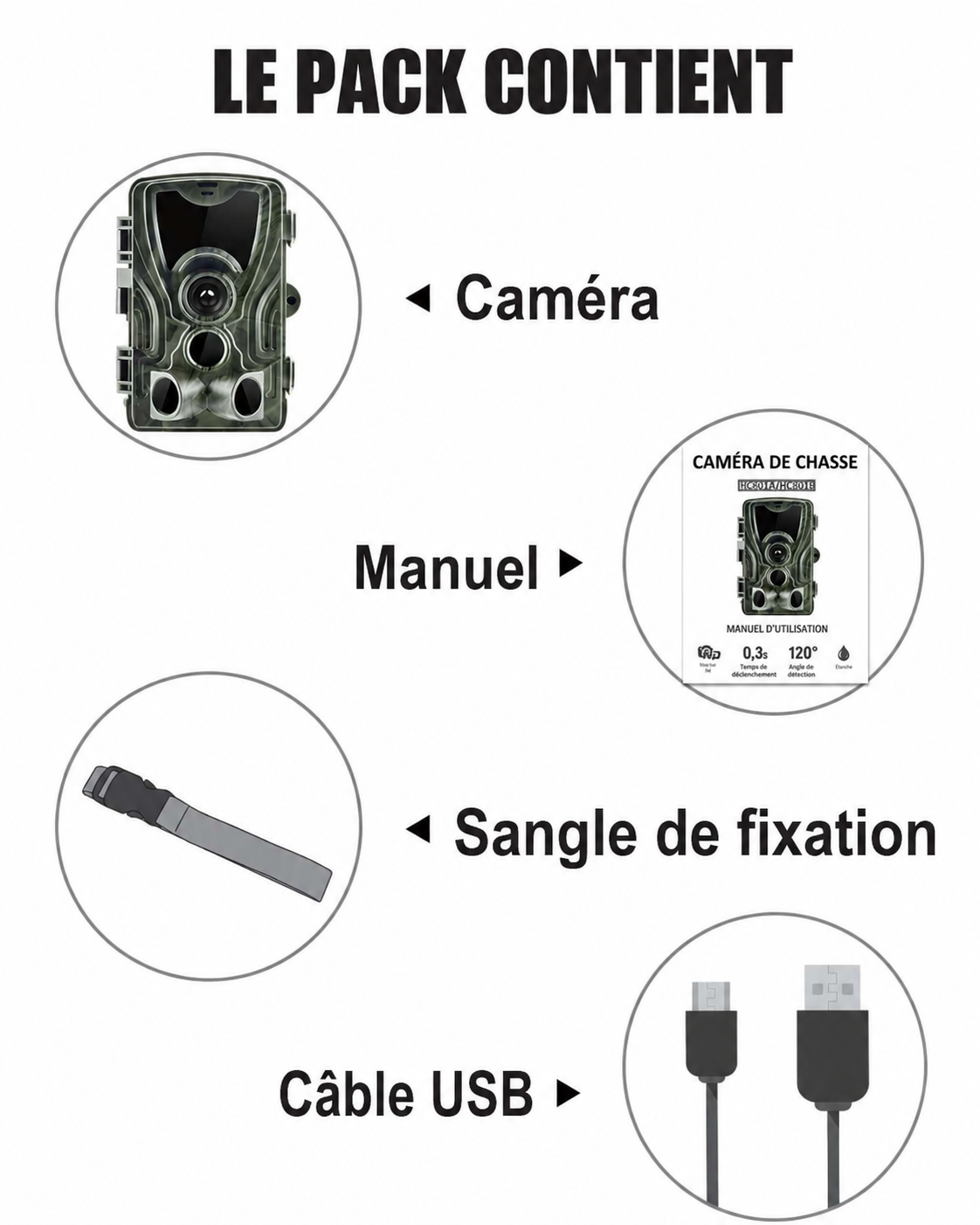 Caméra de Chasse avec Écran LCD Intégré & Vision Nocturne Infrarouge