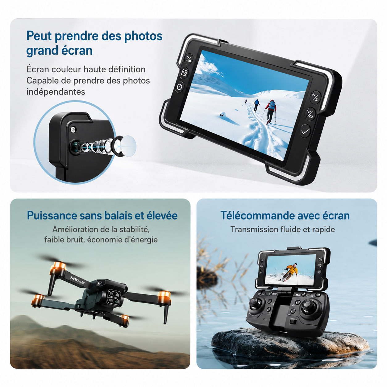 Drone Vidéo 8K WiFi avec 3 Batteries
