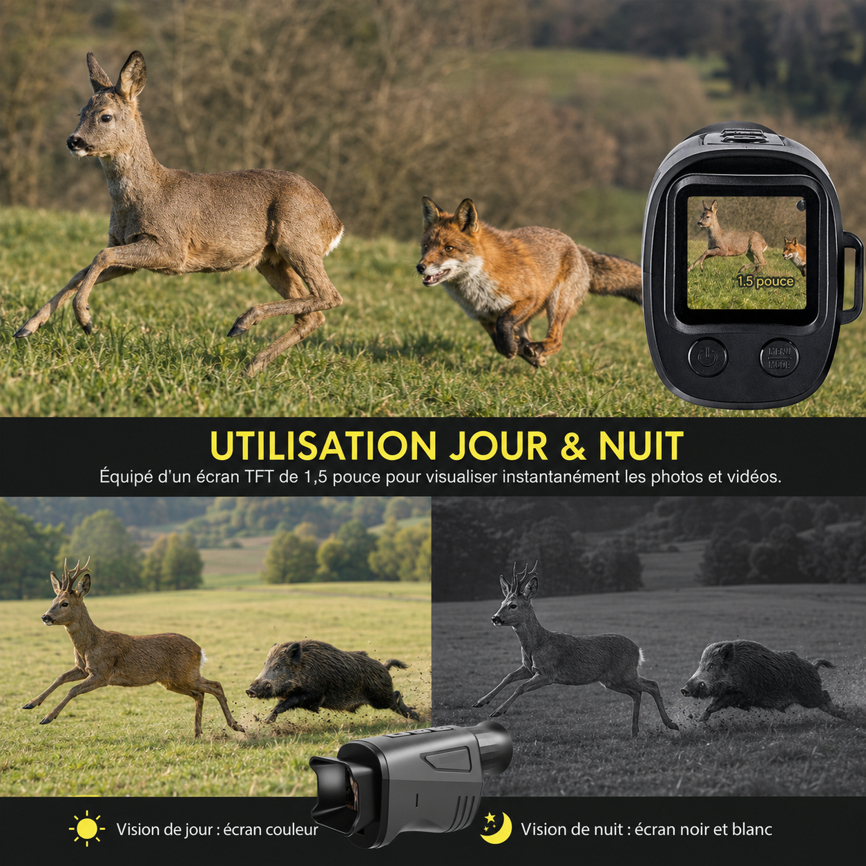 Monoculaire de Vision Nocturne HD