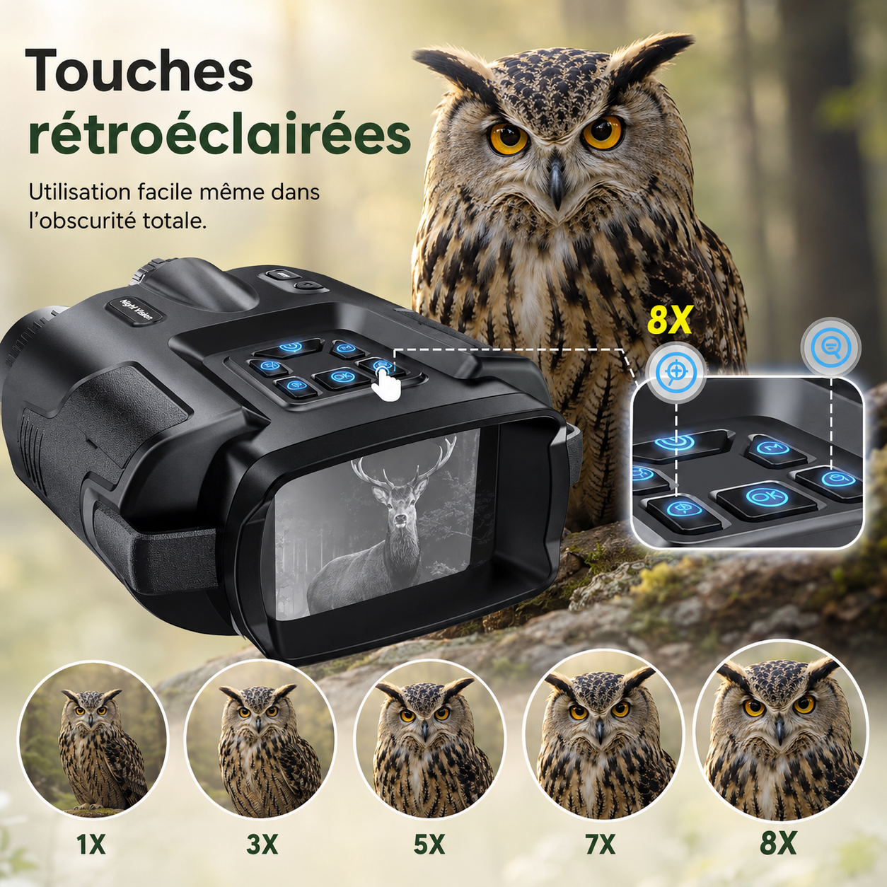 Jumelles de Vision Nocturne 4K - Autonomie 12 heures