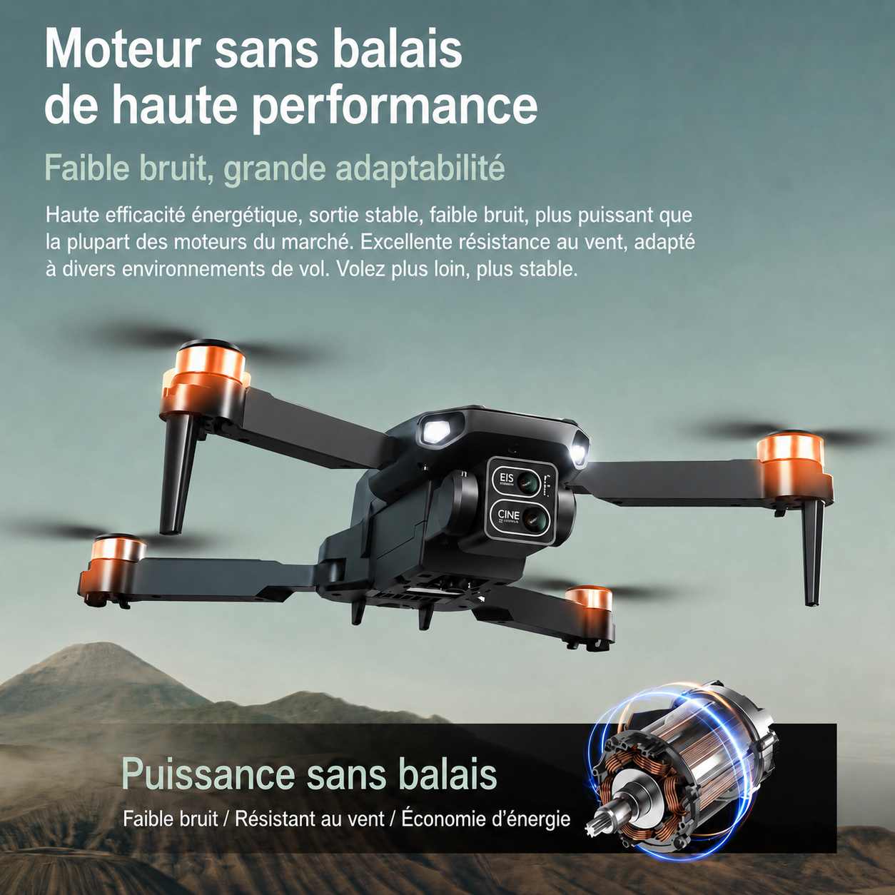 Drone Vidéo 8K WiFi avec 3 Batteries