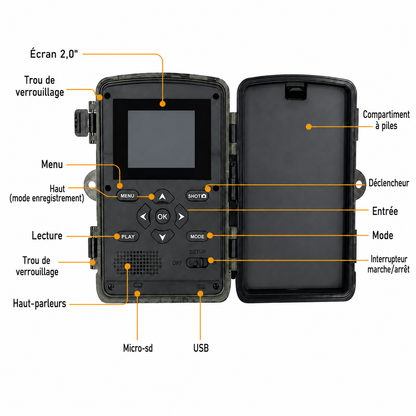 Caméra de Chasse WiFi  Full HD 1080p & Photos jusqu’à 32 MP
